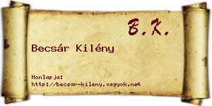 Becsár Kilény névjegykártya