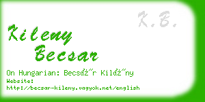 kileny becsar business card